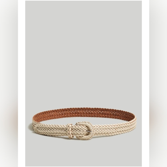 Madewell Accessories - NWOT Madewell Woven Leather Belt Ecru Size M/L